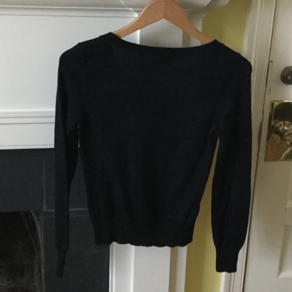 Vintage GAP Y2K Sweater with Bow/Tie Accent Collar Black - Sz Small - Picture 4 of 8